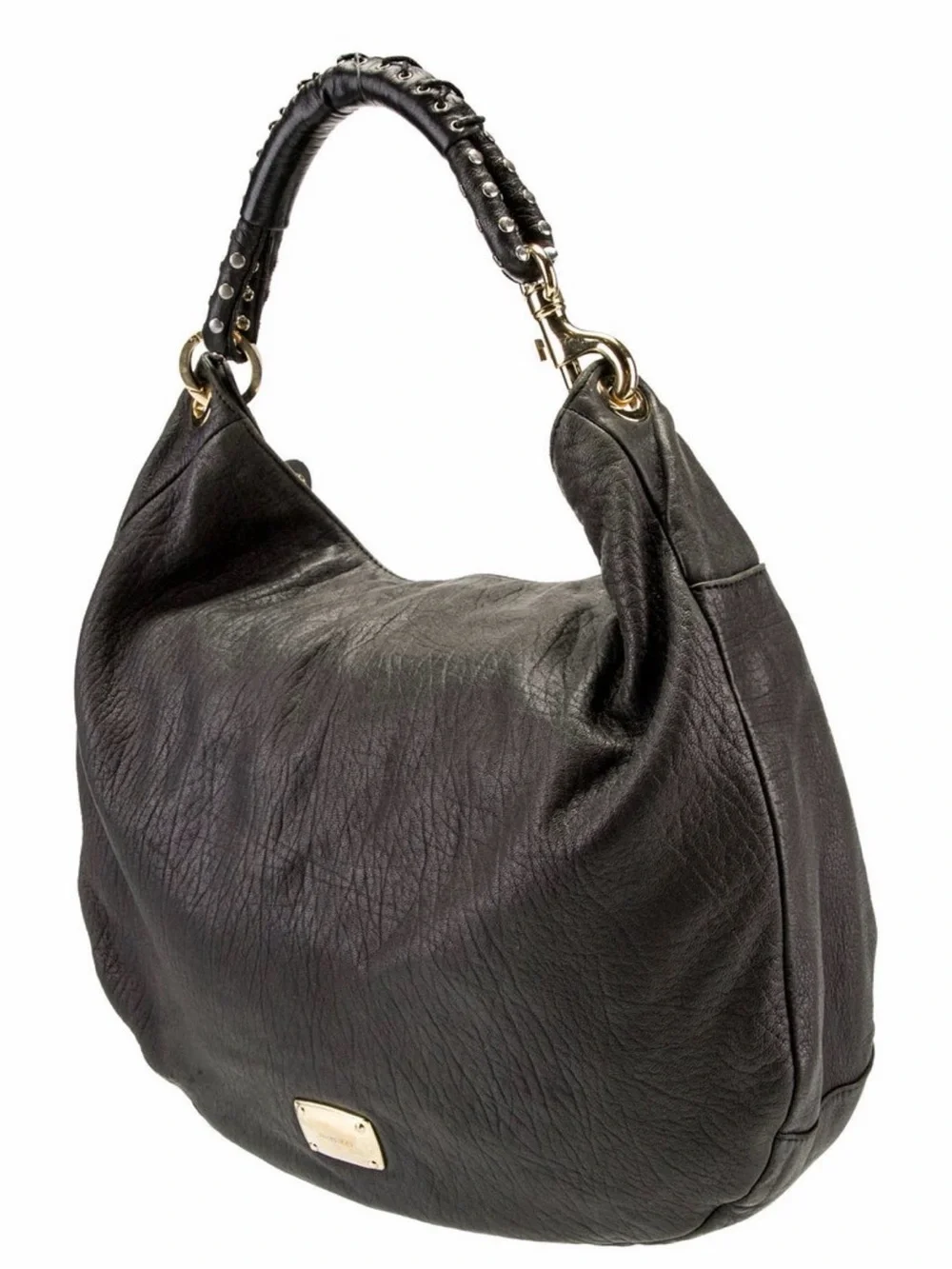 Jimmy Choo Black Leather Hobo with Gold Hardware